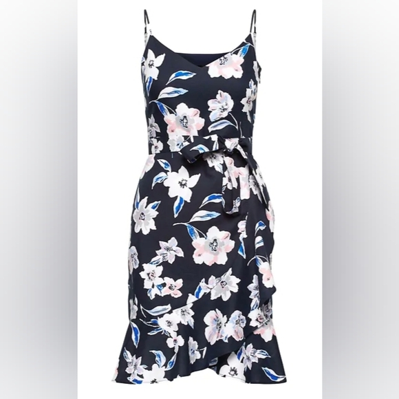 Banana Republic Dresses & Skirts - Banana Republic Navy Floral Asymmetrical Dress